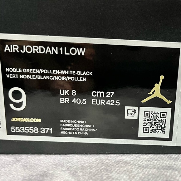 🔥Noble Green Toe🔥 jordan 1 low noble green toe size 9 mens - Picture 4 of 10